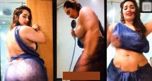 Most Demanded Aditi Mistry Accidental Boobs Show and Nipples Show in Wet Saree Seducing Hot Full Video