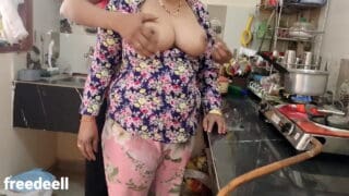XVIDEOS Indian Family Incest Threesome Sex Young Stepson Fucking Milf Stepmom in Kitchen